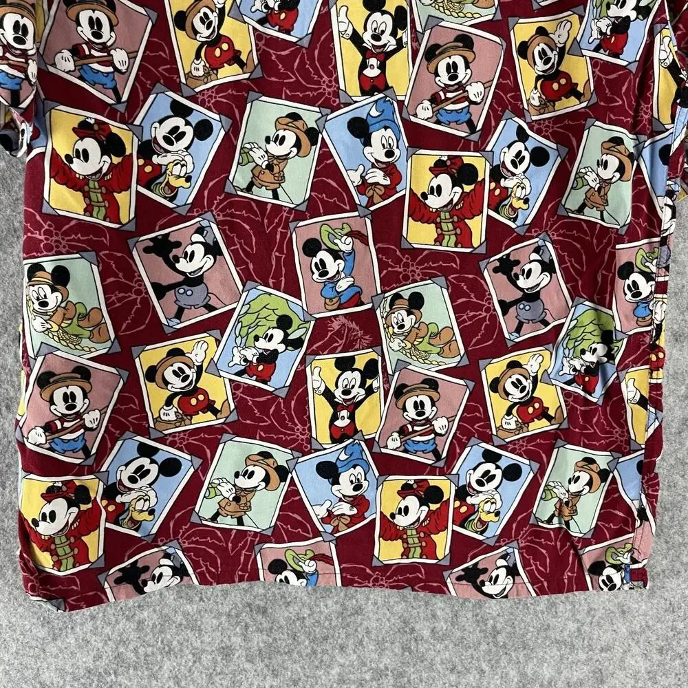 Vintage Disney Mickey Hawaiian‎ Shirt Mens Medium Button Up Rayon Tropical